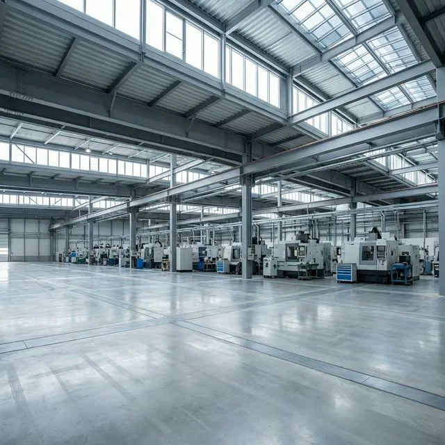 工場の天井梁に忌避剤施工を行う様子