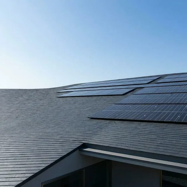 屋根の上の太陽光パネル